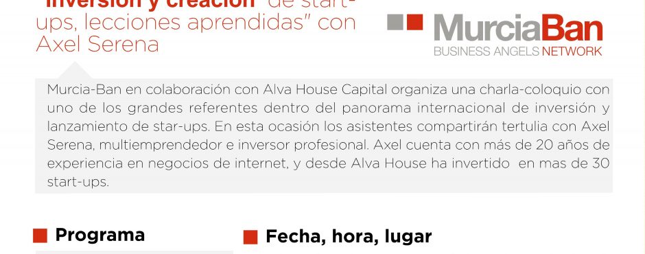 1 dic: Jornada Gurú “Inversión y creación de start-ups, lecciones aprendidas” con AXEL SERENA