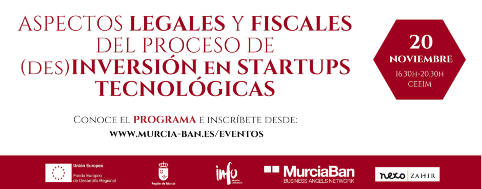 20 NOV | TALLER MARCO LEGAL Y FISCAL INVERSIÓN STARTUPS